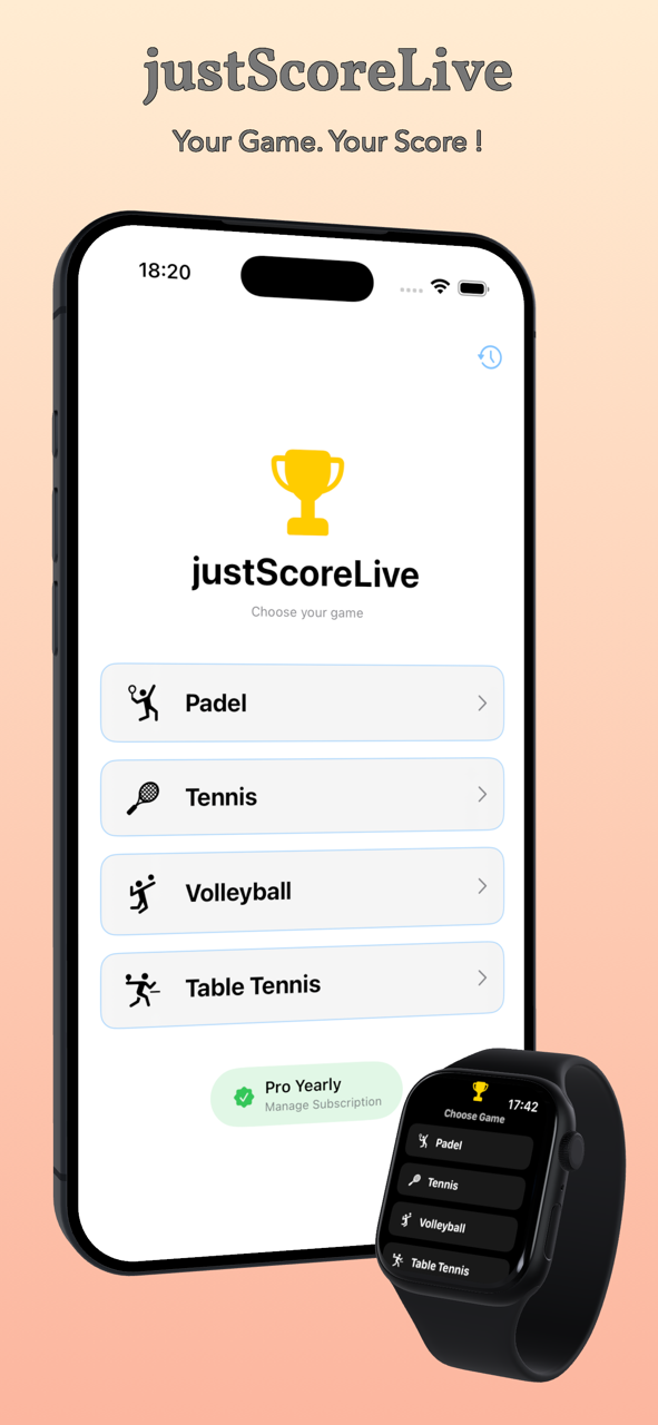justScoreLive screenshot 1